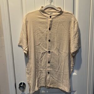 Fausto Betancourt Soft Gauze Button-Up Shirt Short Sleeve NWT size Medium